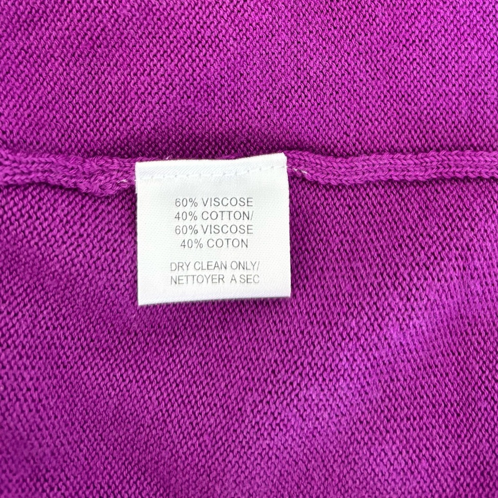 Trina Turk Purple Open Front Shawl Collar Cardigan Sweater 
Size Large - Picture 8 of 8